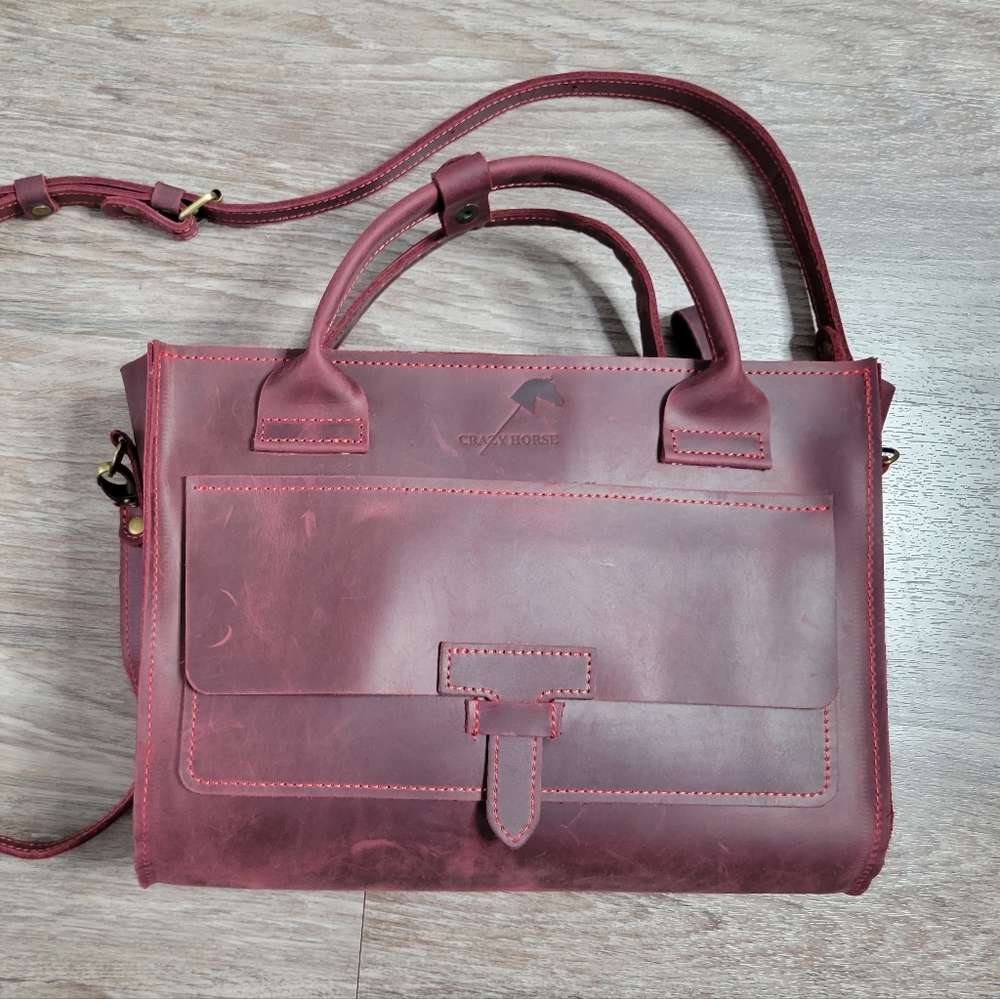 Burgundy Leather Satchel
